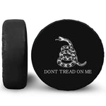 Black And White Gadsden Flag Print Leather Spare Tire Cover