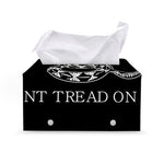 Black And White Gadsden Flag Print Leather Tissue Box Cover