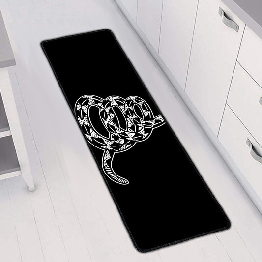 Black And White Gadsden Flag Print Long Kitchen Mat