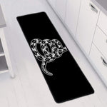 Black And White Gadsden Flag Print Long Kitchen Mat