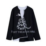 Black And White Gadsden Flag Print Long Sleeve Short Coat