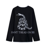 Black And White Gadsden Flag Print Long Sleeve Short Coat
