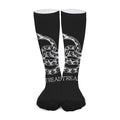 Black And White Gadsden Flag Print Long Socks