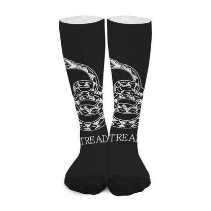 Black And White Gadsden Flag Print Long Socks