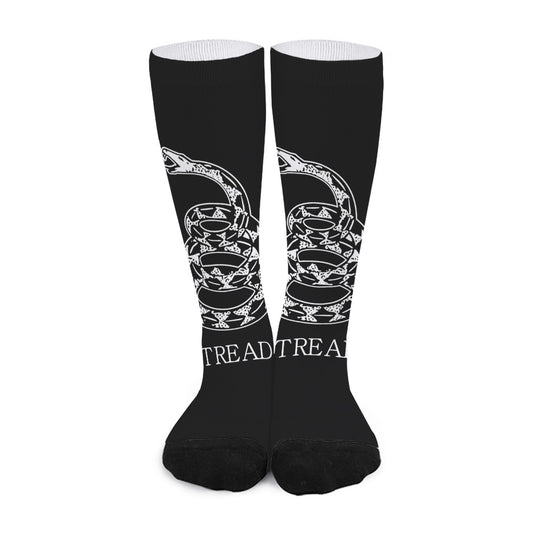 Black And White Gadsden Flag Print Long Socks