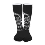 Black And White Gadsden Flag Print Long Socks