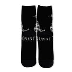 Black And White Gadsden Flag Print Long Socks