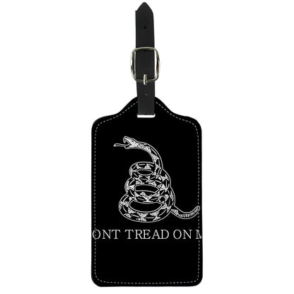 Black And White Gadsden Flag Print Luggage Tag