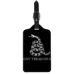 Black And White Gadsden Flag Print Luggage Tag