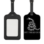 Black And White Gadsden Flag Print Luggage Tag