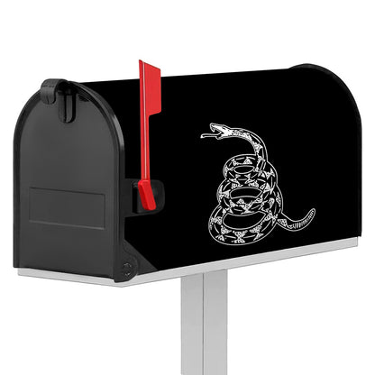 Black And White Gadsden Flag Print Mailbox Cover