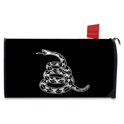 Black And White Gadsden Flag Print Mailbox Cover