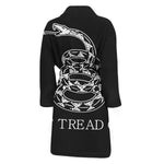 Black And White Gadsden Flag Print Men's Bathrobe