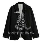 Black And White Gadsden Flag Print Men's Blazer