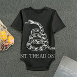 Black And White Gadsden Flag Print Men's Bodysuit
