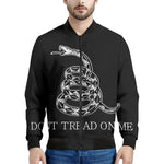 Black And White Gadsden Flag Print Men's Bomber Jacket