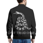 Black And White Gadsden Flag Print Men's Bomber Jacket