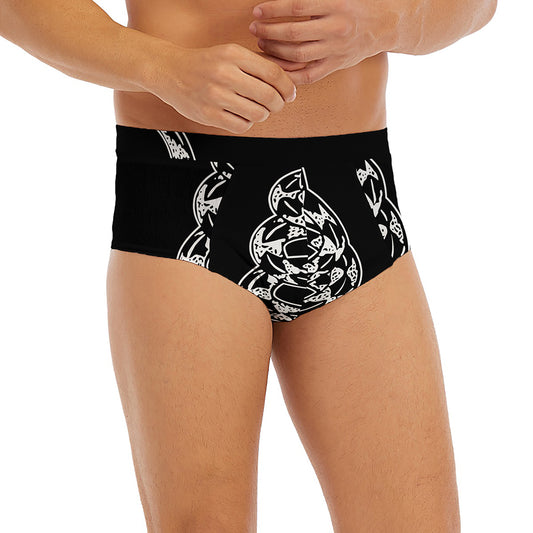 Black And White Gadsden Flag Print Men's Briefs