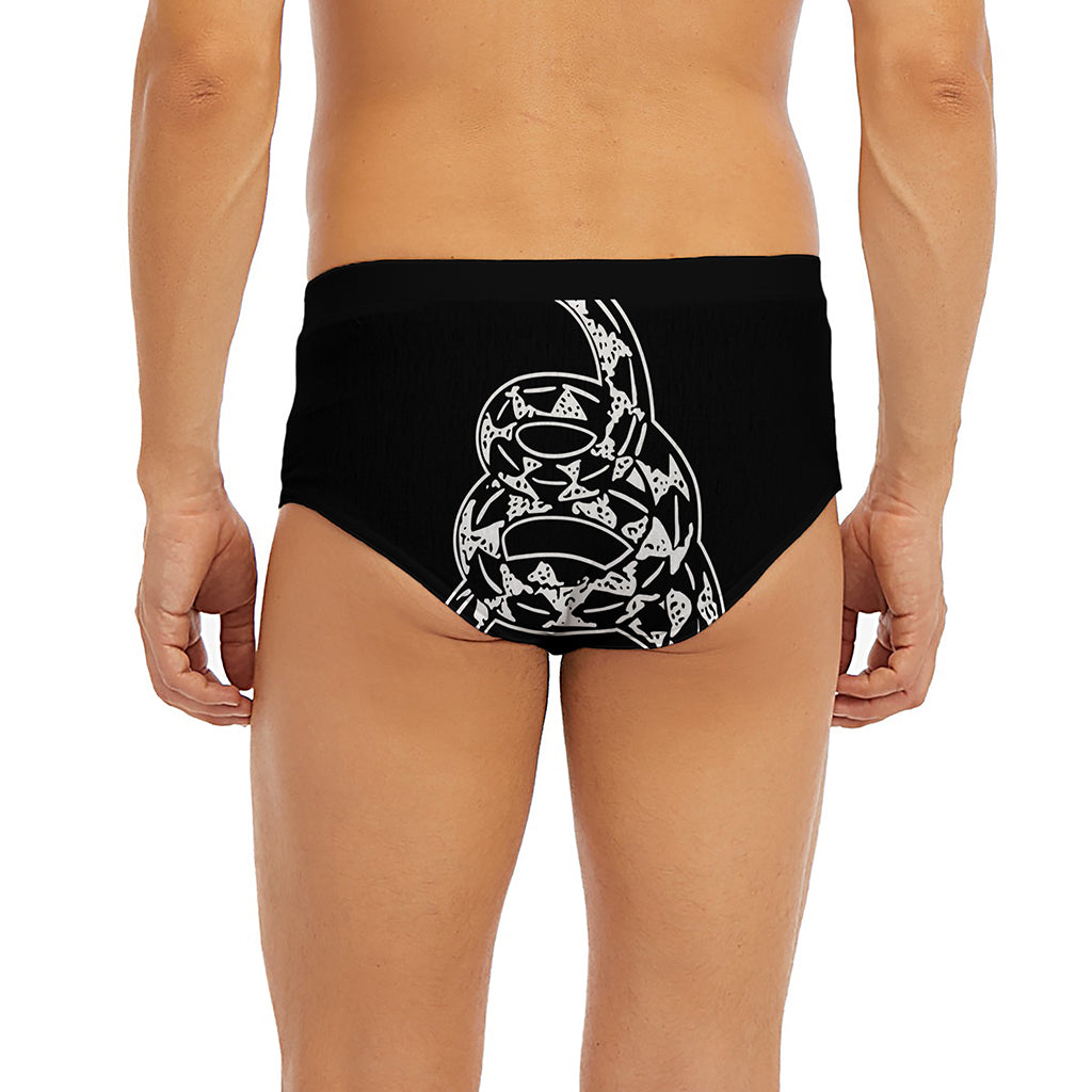 Black And White Gadsden Flag Print Men's Briefs