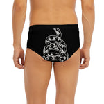 Black And White Gadsden Flag Print Men's Briefs