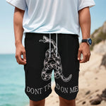 Black And White Gadsden Flag Print Men's Cargo Shorts