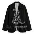 Black And White Gadsden Flag Print Men's Cotton Blazer