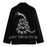 Black And White Gadsden Flag Print Men's Cotton Blazer