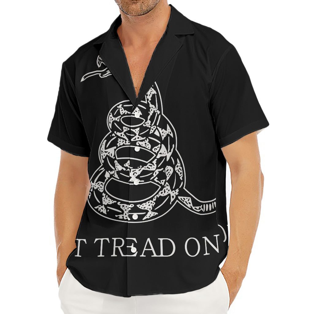 Black And White Gadsden Flag Print Men's Deep V-Neck Shirt