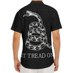 Black And White Gadsden Flag Print Men's Deep V-Neck Shirt
