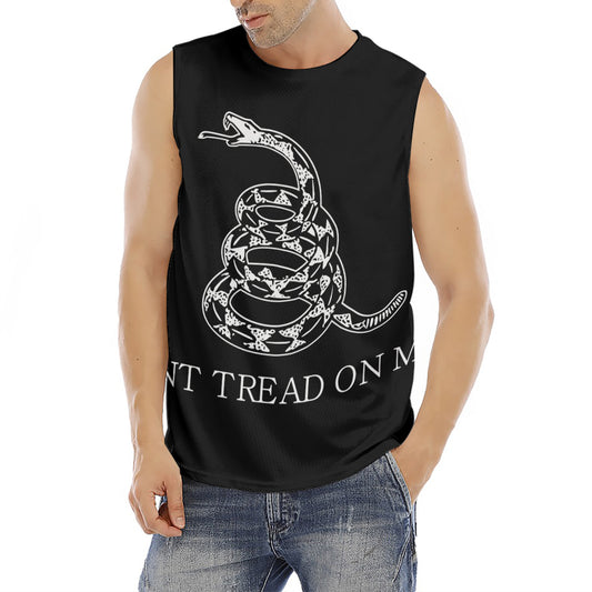 Black And White Gadsden Flag Print Men's Fitness Tank Top