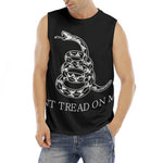 Black And White Gadsden Flag Print Men's Fitness Tank Top