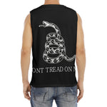 Black And White Gadsden Flag Print Men's Fitness Tank Top