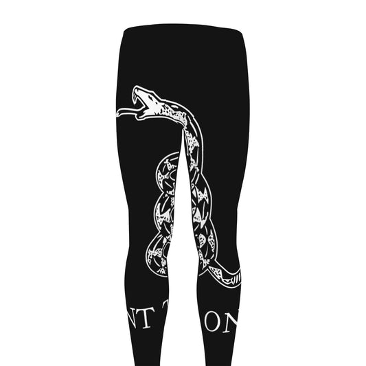 Black And White Gadsden Flag Print Men's leggings