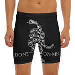 Black And White Gadsden Flag Print Men's Long Boxer Briefs