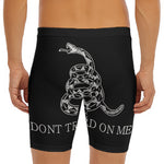 Black And White Gadsden Flag Print Men's Long Boxer Briefs