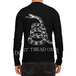 Black And White Gadsden Flag Print Men's Long Sleeve Rash Guard