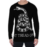 Black And White Gadsden Flag Print Men's Long Sleeve T-Shirt