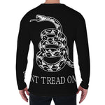 Black And White Gadsden Flag Print Men's Long Sleeve T-Shirt