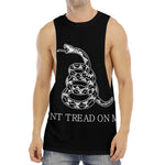Black And White Gadsden Flag Print Men's Muscle Tank Top
