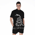 Black And White Gadsden Flag Print Men's Romper