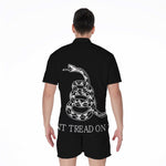 Black And White Gadsden Flag Print Men's Rompers