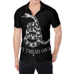 Black And White Gadsden Flag Print Men's Shirt