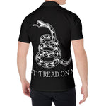 Black And White Gadsden Flag Print Men's Shirt