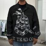Black And White Gadsden Flag Print Men's Shirt Jacket