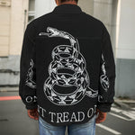 Black And White Gadsden Flag Print Men's Shirt Jacket