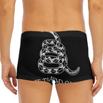 Black And White Gadsden Flag Print Men's Short Boxer Briefs