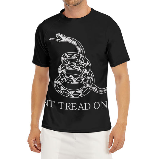 Black And White Gadsden Flag Print Men's Short Sleeve Rash Guard
