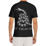 Black And White Gadsden Flag Print Men's Short Sleeve Rash Guard