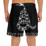 Black And White Gadsden Flag Print Men's Split Running Shorts