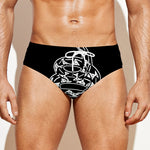 Black And White Gadsden Flag Print Men's Swim Briefs